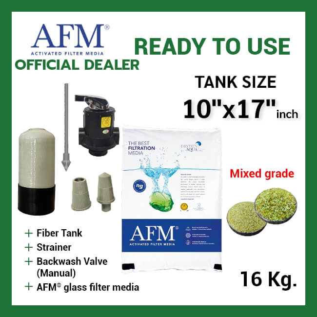 Fiber glass tank 10x17 inch. Manual backwash valve, Strainer, Water ...
