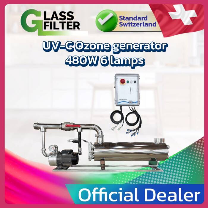 เครื่องกำเนิดโอโซน และ UV-C สแตนเลส 480 วัตต์ 6 หลอดไฟ