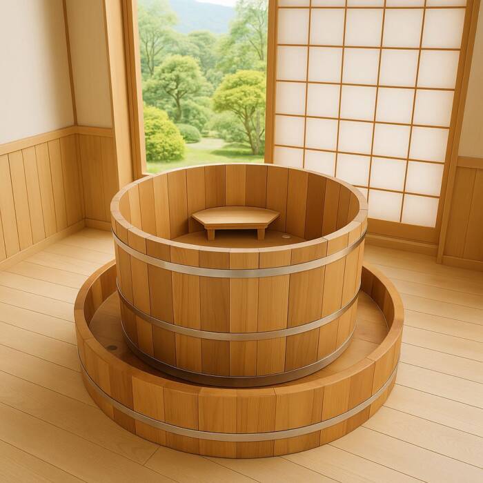 อ่างน้ำไม้เรดซีดาร์ระบบน้ำล้น รุ่นพรีเมียม สำหรับ 2 ที่นั่ง - Image 4