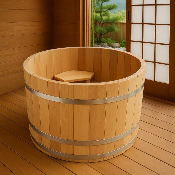 อ่างน้ำไม้เรดซีดาร์ระบบน้ำล้น รุ่นพรีเมียม สำหรับ 2 ที่นั่ง - Image 3